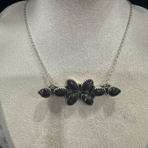 Black Jack Turquoise Necklace in 925 Sterling Silver